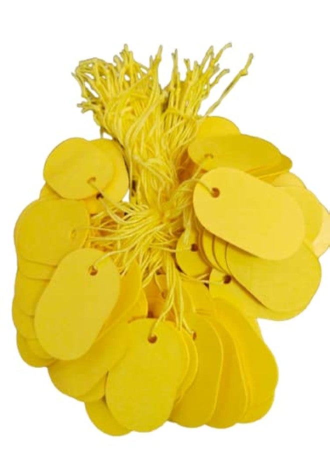 Zenomia Plain Yellow Tags, Oval Shape Tags, Display Jewelry Gift Price Tag 950pcs - Image 1
